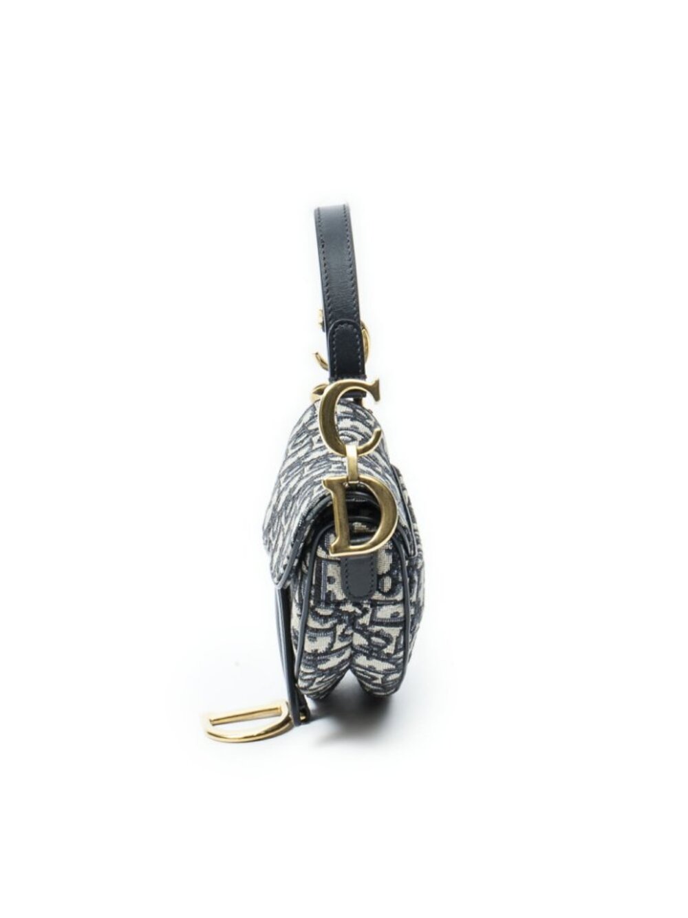 Dior New Saddle Bag Navy Beige Oblique Peacock Canvas - Picture 3 of 10